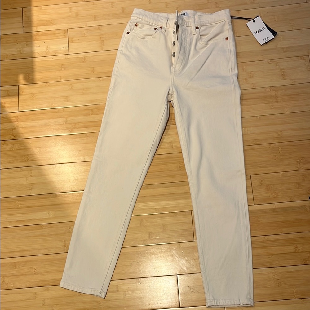 Re/Done White Slim Jeans High-Rise